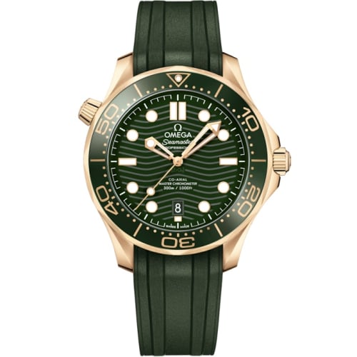 Omega Seamaster Diver 300M Master Co-Axial 42 Moonshine Gold / Green / Rubber