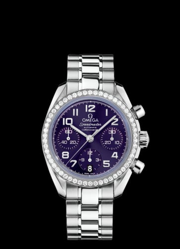Omega Speedmaster Date 38 Stainless Steel / Diamond / Purple / Bracelet