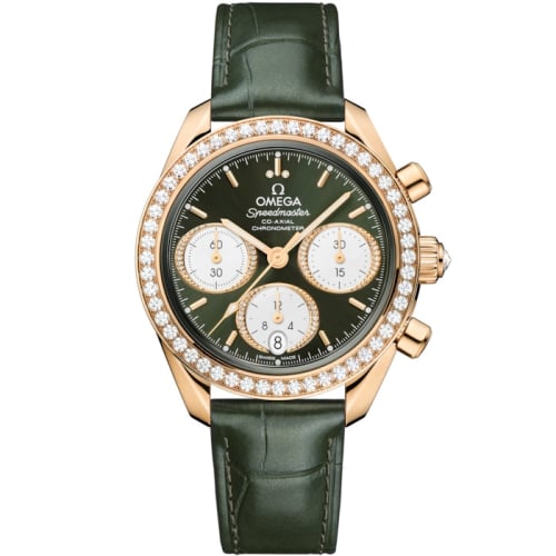 Omega Speedmaster Date 38 Moonshine Gold - Diamond / Green