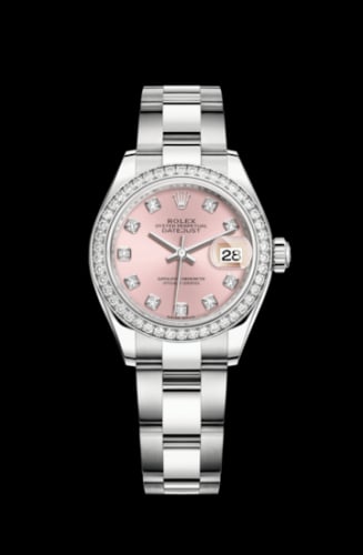 Rolex Lady-Datejust 28 Stainless Steel / Diamond / Pink - Diamond / Oyster