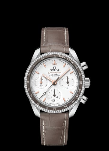 Omega Speedmaster Co-Axial 38 Stainless Steel / Diamond / Silver / Strap