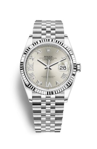 Rolex Datejust 36 Stainless Steel / Fluted / Silver Roman-Diamonds / Jubilee