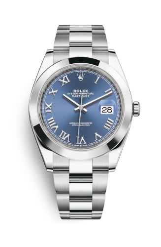 Rolex Datejust 41 Stainless Steel Smooth / Oyster / Blue Roman