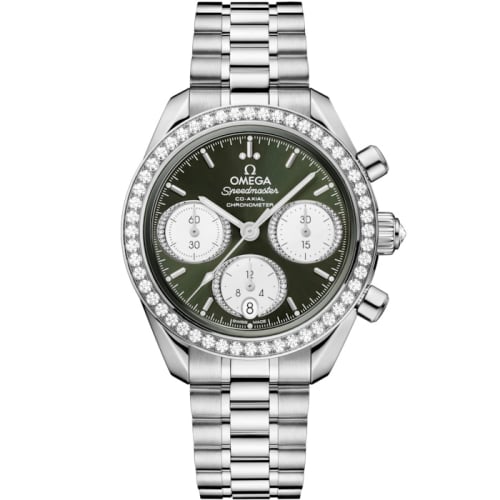Omega Speedmaster Date 38 Stainless Steel - Diamond / Green / Bracelet