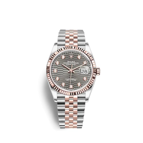 Rolex Datejust 36 Stainless Steel / Everose / Fluted / Slate - Fluted - Diamond / Jubilee