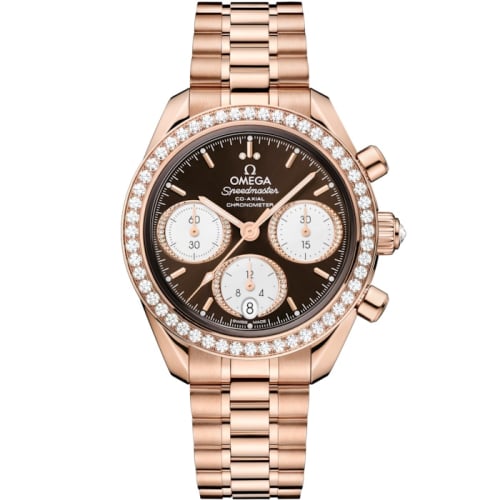 Omega Speedmaster Date 38 Sedna Gold - Diamond / Brown / Bracelet