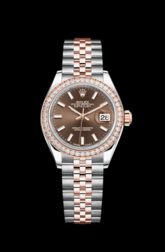 Rolex Lady-Datejust 28 Rolesor Rose Diamond / Jubilee / Chocolate