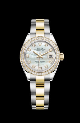 Rolex Lady-Datejust 28 Rolesor Yellow Diamond / Oyster / MOP