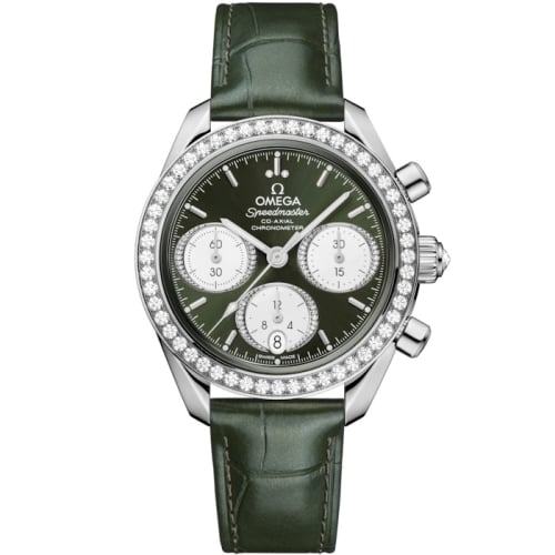 Omega Speedmaster Date 38 Stainless Steel - Diamond / Green / Bracelet