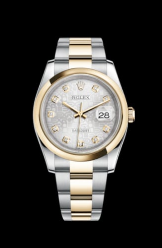 Rolex Datejust 36 Rolesor Yellow Domed / Oyster / Silver Computer