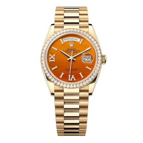 Rolex Day-Date 36 Yellow Gold - Diamond / Carnelian / President
