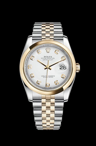 Rolex Datejust 36 Rolesor Yellow Domed / Jubilee / White Diamond