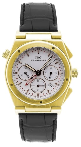 IWC Schaffhausen Ingenieur Mecaquartz Chronograph Alarm Yellow Gold / White / Strap