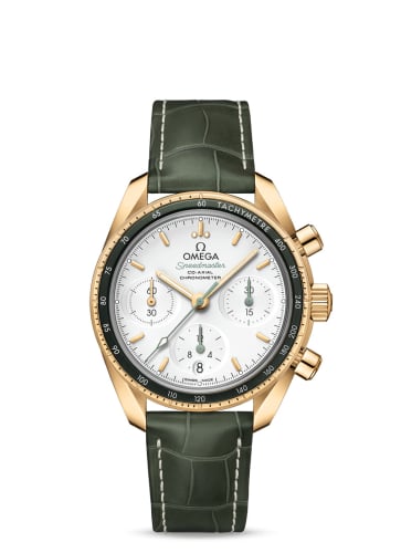 Omega Speedmaster Co-Axial 38 Yellow Gold / Silver / Strap