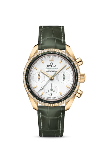 Omega Speedmaster Co-Axial 38 Yellow Gold / Diamond / Silver / Strap