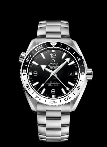 Omega Seamaster Planet Ocean 600M Co-Axial 43.5 Master Chronometer GMT Stainless Steel / Black White / Bracelet