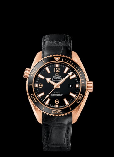 Omega Seamaster Planet Ocean 600M Co-Axial 37.5 Red Gold / Black / Alligator