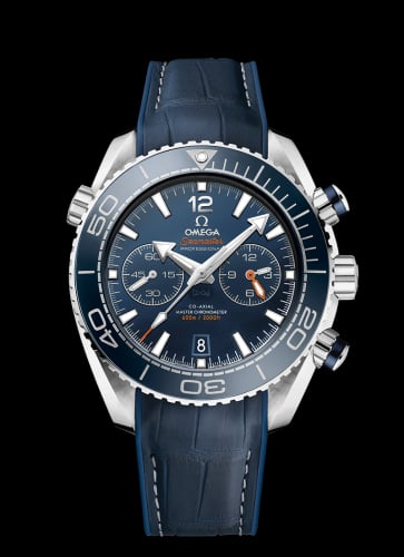 Omega Seamaster Planet Ocean 600M Co-Axial 45.5 Master Chronometer Chronograph Stainless Steel / Blue / Alligator