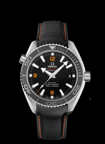 Omega Seamaster Planet Ocean 600M Co-Axial 42 Stainless Steel / Orange Numerals / Rubber