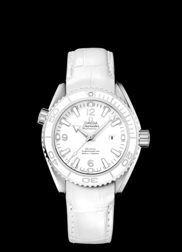 Omega Seamaster Planet Ocean 600M Co-Axial 37.5 Stainless Steel / White / Alligator