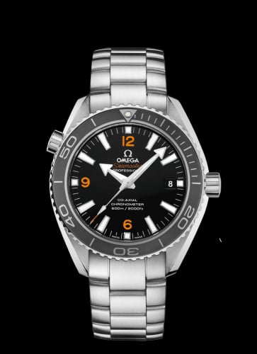 Omega Seamaster Planet Ocean 600M Co-Axial 42 Stainless Steel / Orange Numerals / Bracelet / Panama