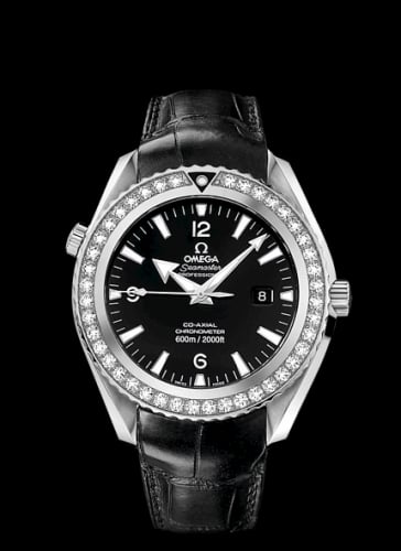 Omega Seamaster Planet Ocean 600M Co-Axial 45.5 Stainless Steel / Diamond / Black / Alligator