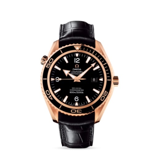 Omega Seamaster Planet Ocean 600M Co-Axial 45.5 Red Gold / Black / Alligator