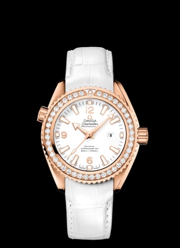 Omega Seamaster Planet Ocean 600M Co-Axial 37.5 Red Gold / Diamond / White / Alligator