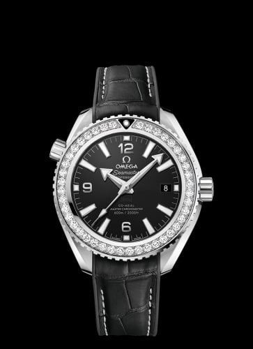 Omega Seamaster Planet Ocean 600M Co-Axial 39.5 Master Chronometer Stainless Steel / Diamond / Black / Alligator