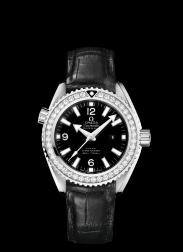 Omega Seamaster Planet Ocean 600M Co-Axial 37.5 Stainless Steel / Diamond / Black / Alligator