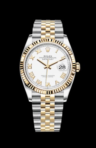 Rolex Datejust 36 Stainless Steel / Yellow Gold / Fluted / White Roman / Jubilee