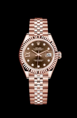 Rolex Lady-Datejust 28 Everose Fluted / Jubilee / Chocolate Diamond