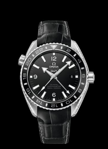 Omega Seamaster Planet Ocean 600M Co-Axial 43.5 GMT Platinum / Diamond / Black / Alligator