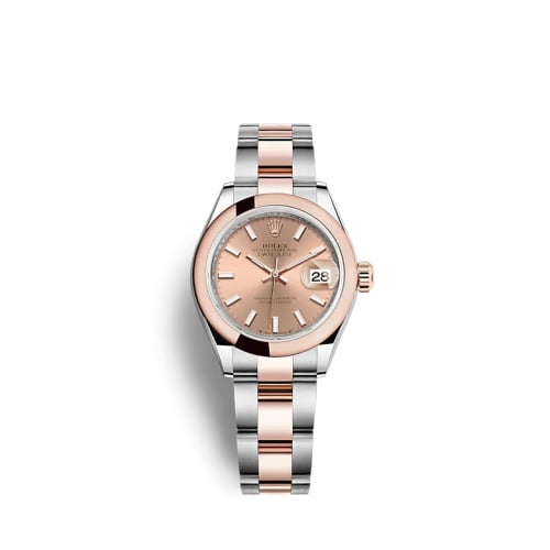 Rolex Lady-Datejust 28 Stainless Steel / Rose Gold / Domed / Rose / Oyster