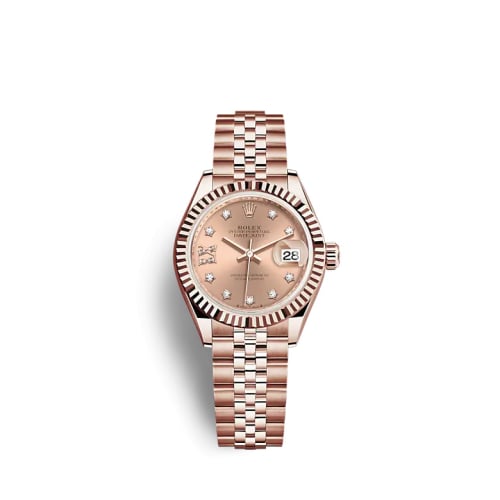 Rolex Lady-Datejust 28 Rose Gold / Fluted / Rose - Diamond / Jubilee