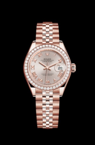 Rolex Lady-Datejust 28 Everose Diamond / Jubilee / Sundust Roman