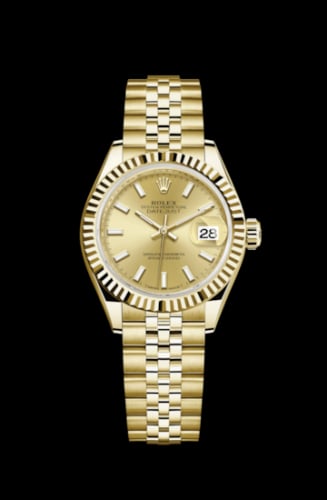 Rolex Lady-Datejust 28 Yellow Gold Fluted / Jubilee / Champagne