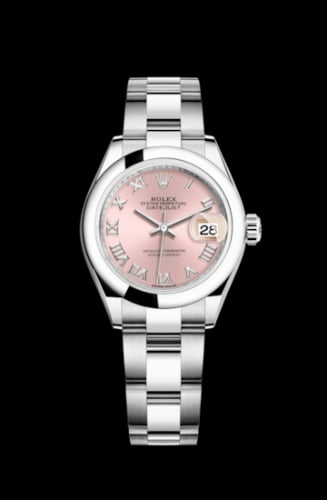 Rolex Lady-Datejust 28 Stainless Steel Domed / Oyster / Pink Roman