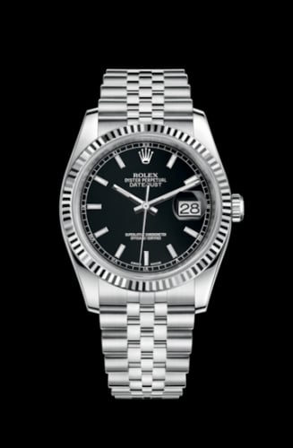 Rolex Datejust 36 Stainless Steel Fluted / Jubilee / Black