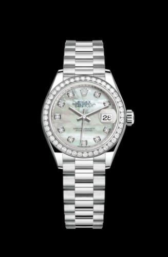 Rolex Lady-Datejust 28 Platinum Diamond / President / MOP