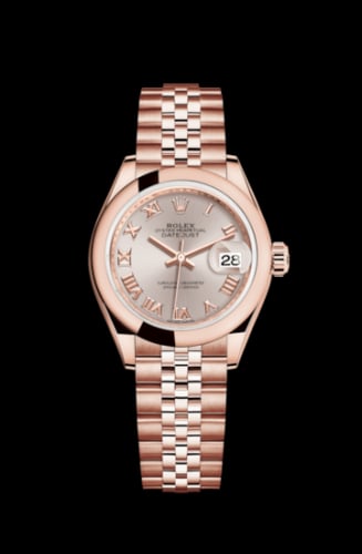 Rolex Lady-Datejust 28 Everose Domed / Jubilee / Sundust Roman