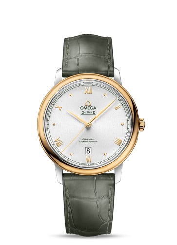 Omega De Ville Prestige Co-Axial 39.5 Stainless Steel / Yellow Gold / Silver Sunburst