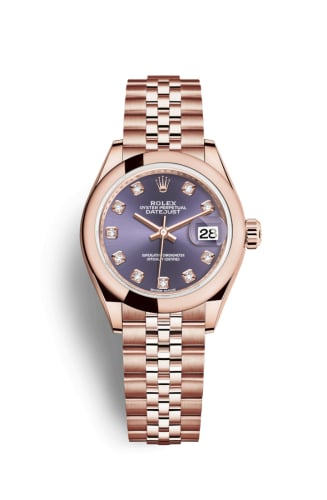 Rolex Lady-Datejust 28 Everose Domed / Jubilee / Aubergine