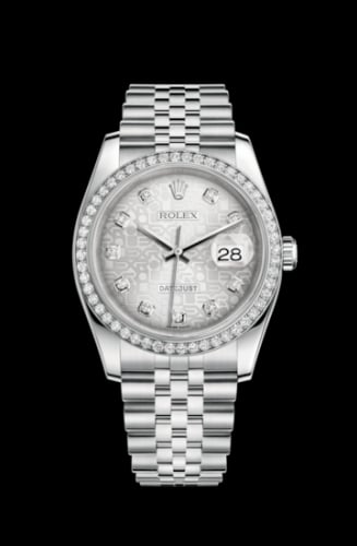 Rolex Datejust 36 Stainless Steel Diamond / Jubilee / Silver Computer