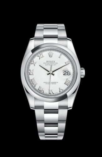 Rolex Datejust 36 Stainless Steel Domed / Oyster / White Roman