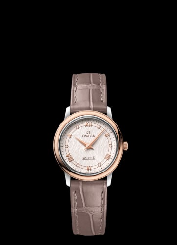Omega De Ville Prestige Quartz 27.4 Stainless Steel / Red Gold / Vintage Silver Silk
