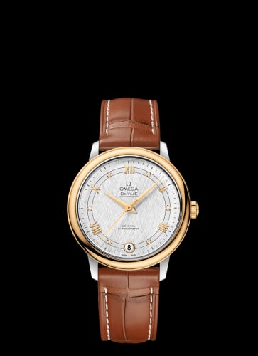 Omega De Ville Prestige Co-Axial 32.7 Stainless Steel / Yellow Gold / Vintage Silver Silk
