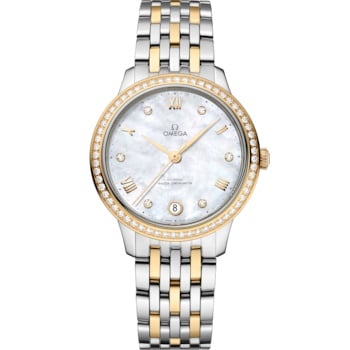 Omega De Ville Master Chronometer 34 Stainless Steel - Yellow Gold - Diamond / MOP / Bracelet