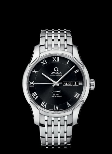 Omega De Ville Co-Axial Annual Calendar Stainless Steel / Black / Bracelet