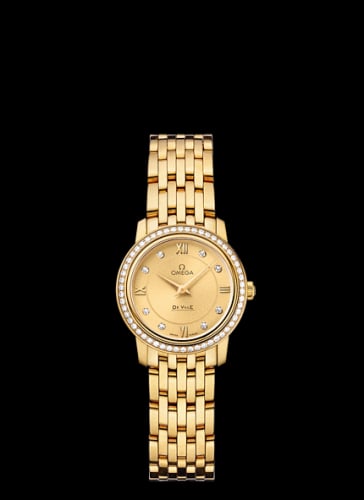 Omega De Ville Prestige Quartz 24.4 Yellow Gold / Diamond / Bracelet